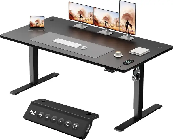 180x80cm Höhenverstellbarer Schreibtisch, USB-Anschluss…