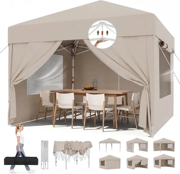 3x3m Faltpavillon mit Insektenschutz & Belüftung