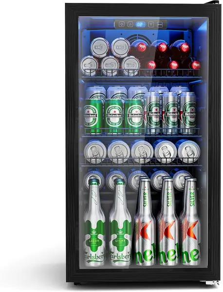 90L Premium Getränkekühlschrank mit Design-Glastür: 125…