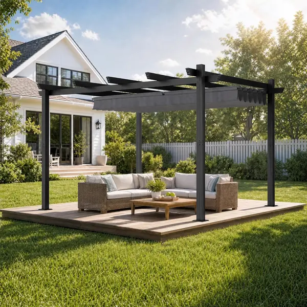 Aluminium Pergola 3x4 m mit Schiebedach, Gartenpavillon…