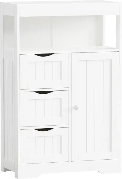 Badezimmer-Bodenschrank, Holz, freistehend…
