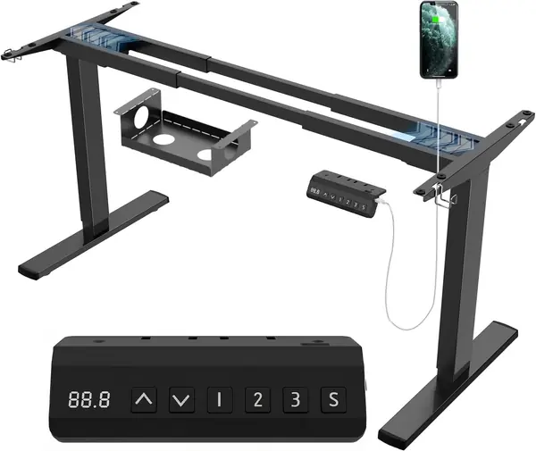 Dual-Motor Tischgestell Höhenverstellbar mit USB-Buchse…