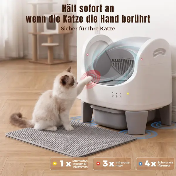 Elektrisches Katzenklo Selbstreinigend, Offenes…