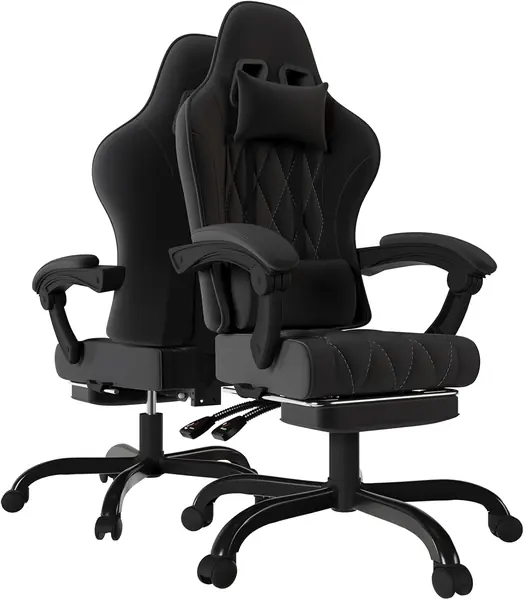 Gaming-Stuhl aus Stoff mit ausziehbarer Fußstütze…