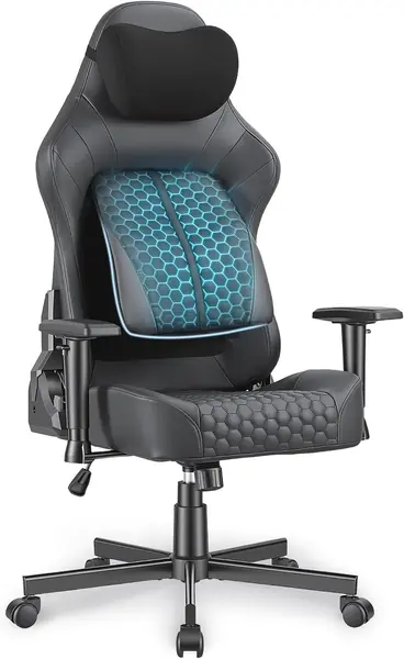 Gaming-Stuhl mit Verstellbarer Lendenwirbelstütze &…
