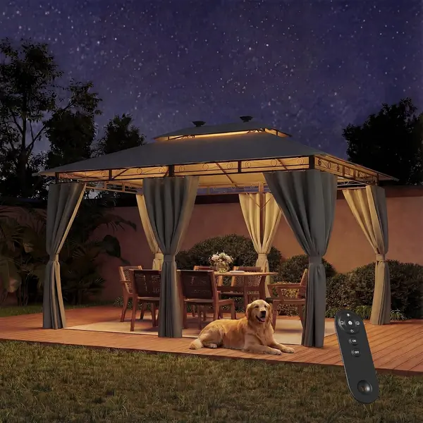Garten Pavillon 3 x 4 m mit Beleuchtung…
