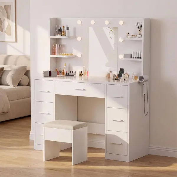 Großer Schminktisch mit dimmbarer LED-Beleuchtung &…
