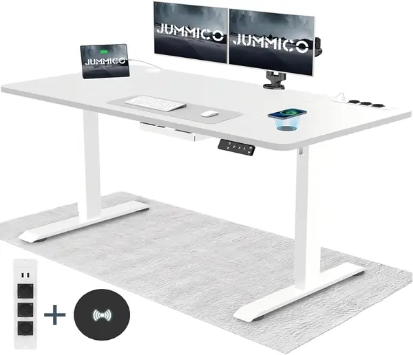 Höhenverstellbarer Schreibtisch 160x80cm mit Kabelloser…