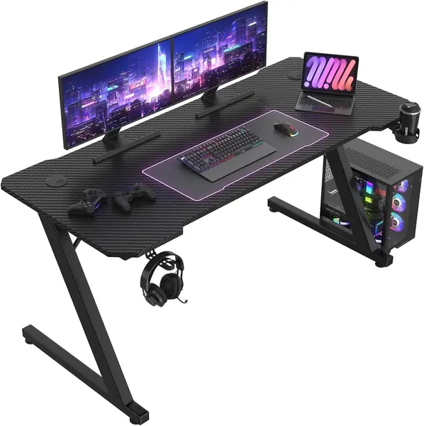 JUMMCO Gaming-Tisch, Gaming-Tisch mit Becherhalter und…
