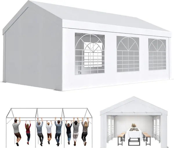 Pavillon 4x6, Gartenzelt UV-Schutz 50+ Festzelt…