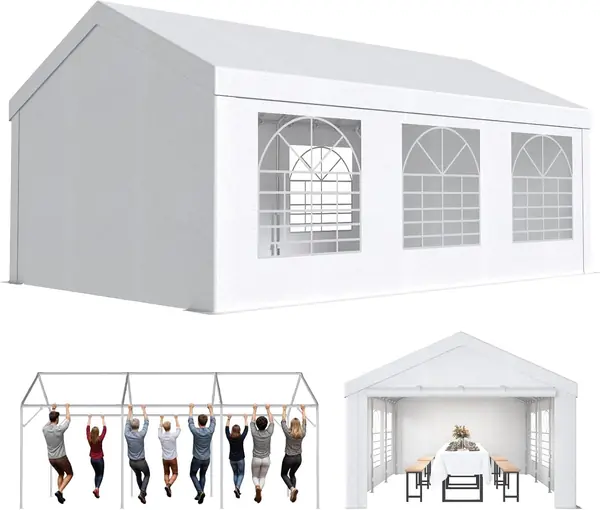 Pavillon Partyzelt 4x6 Wasserdicht Stabil PE Plane 450 N…