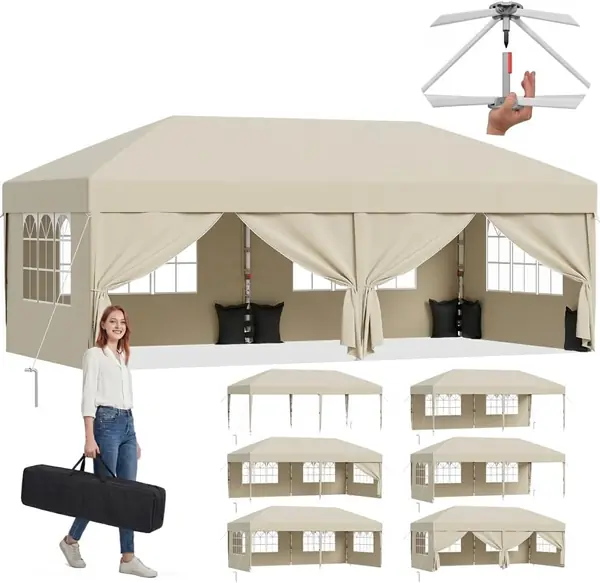 Pop up Pavillon 3x6 wasserdicht stabil Winterfest…