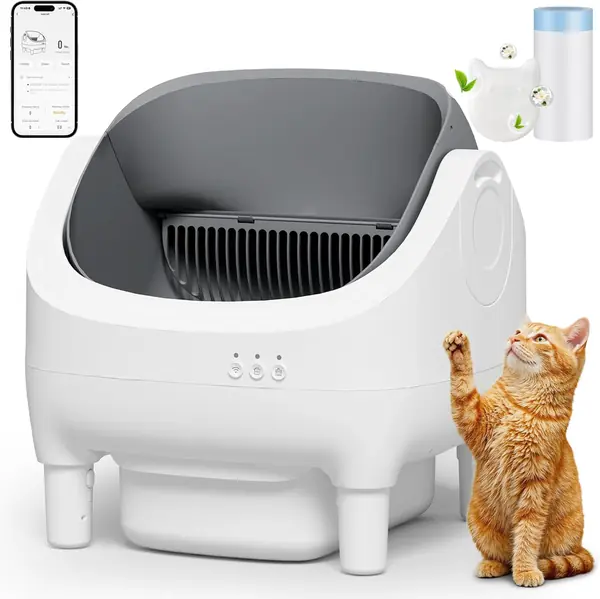 Selbstreinigende Katzentoilette,App-Steuerung,Oben offene…