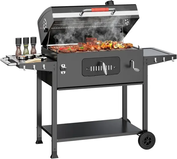 Tragbarer Holzkohlegrill mit Schornstein Schnellaufheizen…