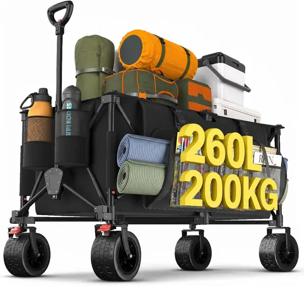 XXXL Faltbarer Bollerwagen 260L 200KG Tragkraft…
